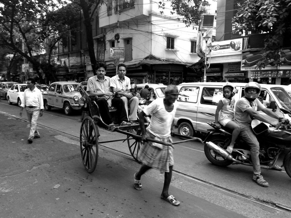 Hand drawn rickshaw