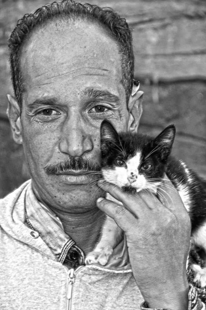 Man & cat