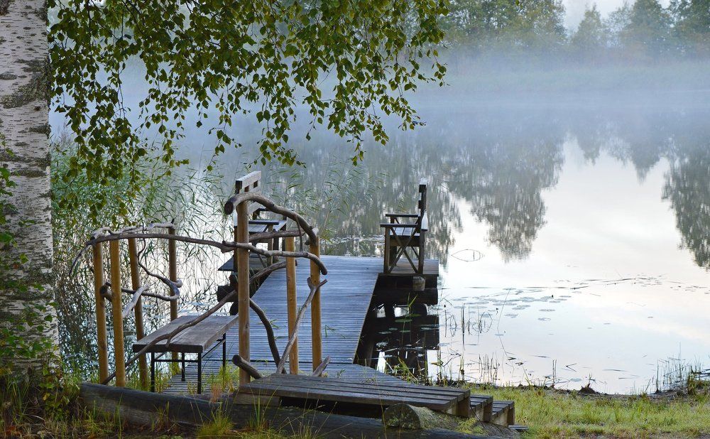 Early morning fog on a Finnish lake