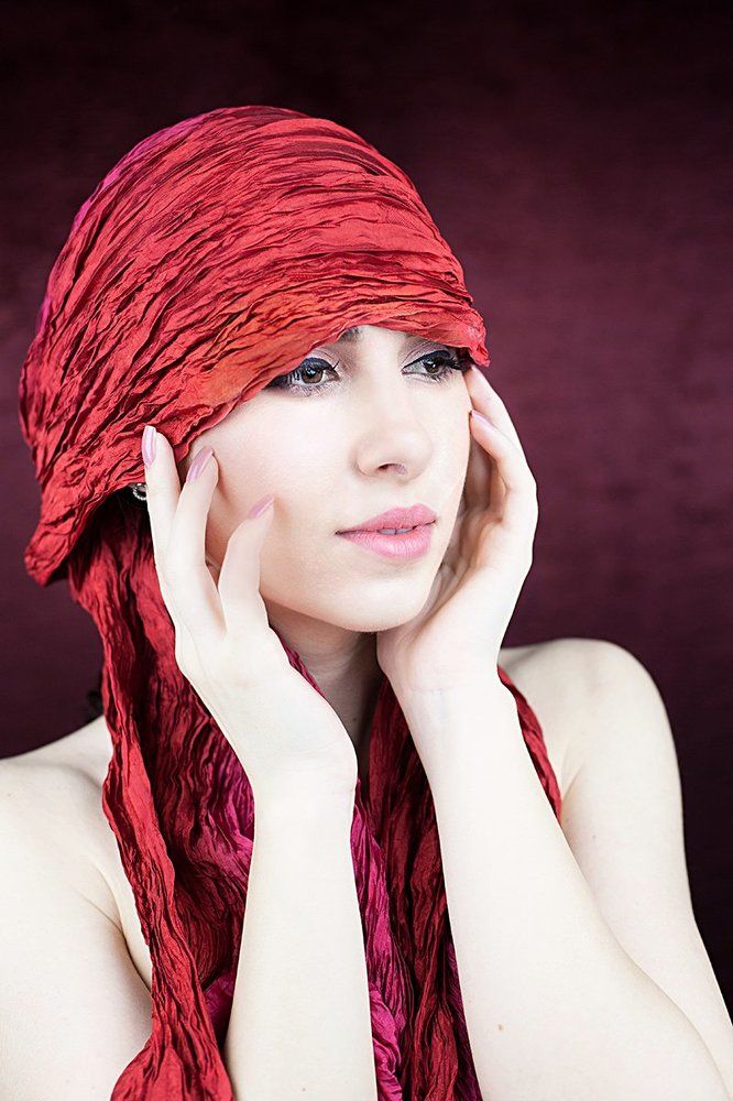Girl with red scarf