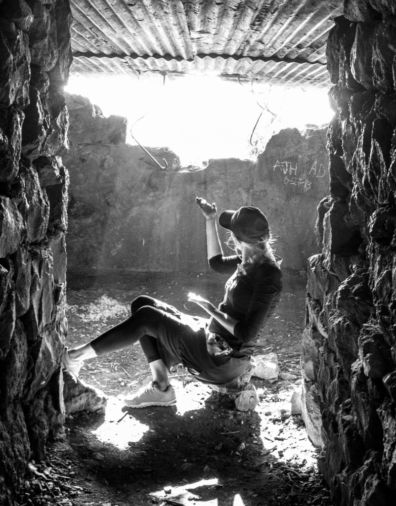 The spot of light in ruinned bunker