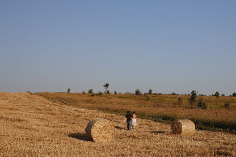 Веду ее через поля