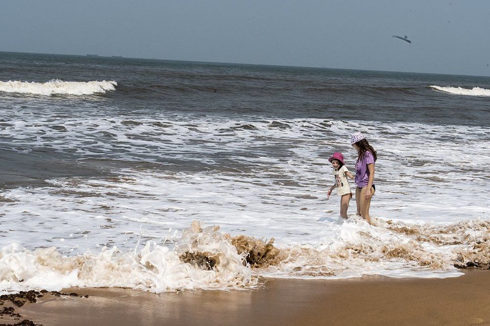 Mother and child at sea