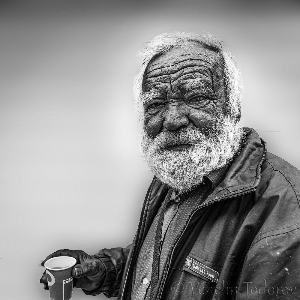 Portrait of man with  cup a coffee