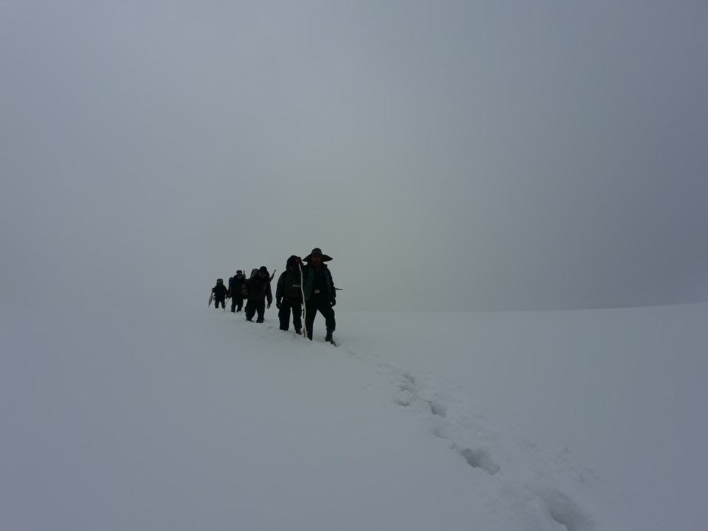 Walking through Snow, glaciers and ices