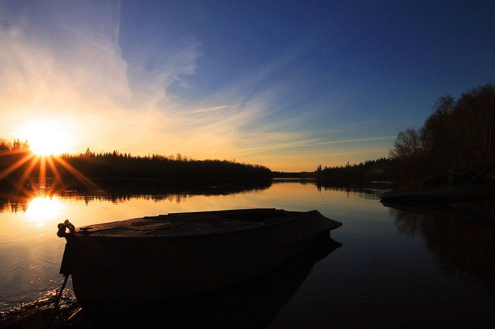 На закате в Деревушке.