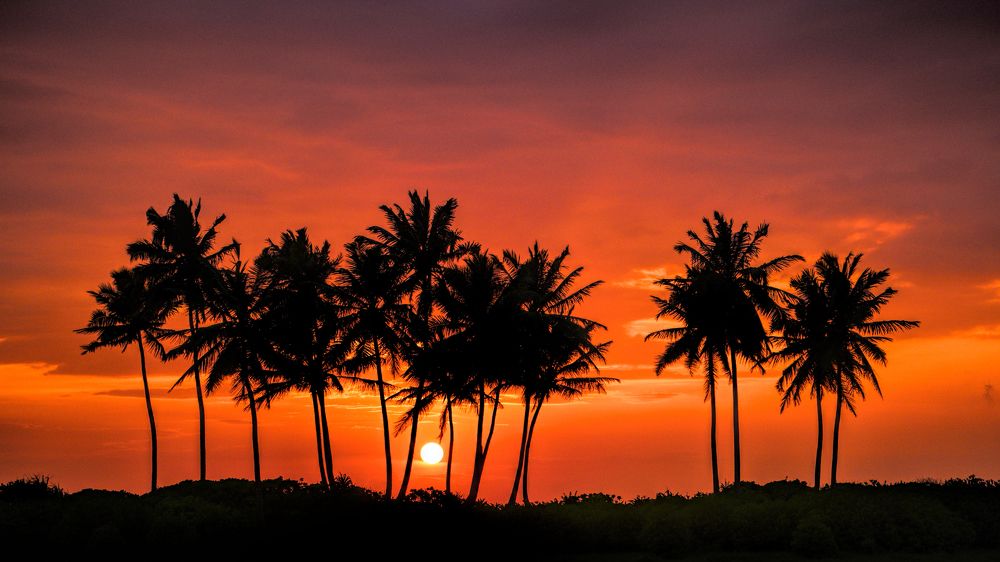 colorful sunset from Kosgoda