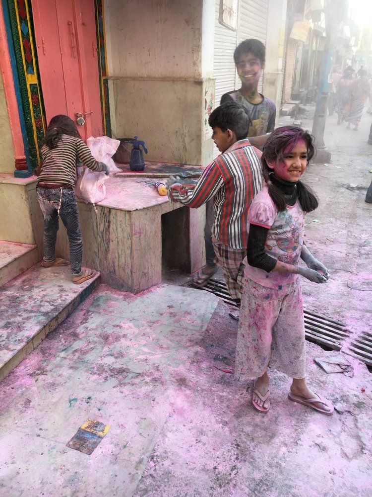 Children playing colors