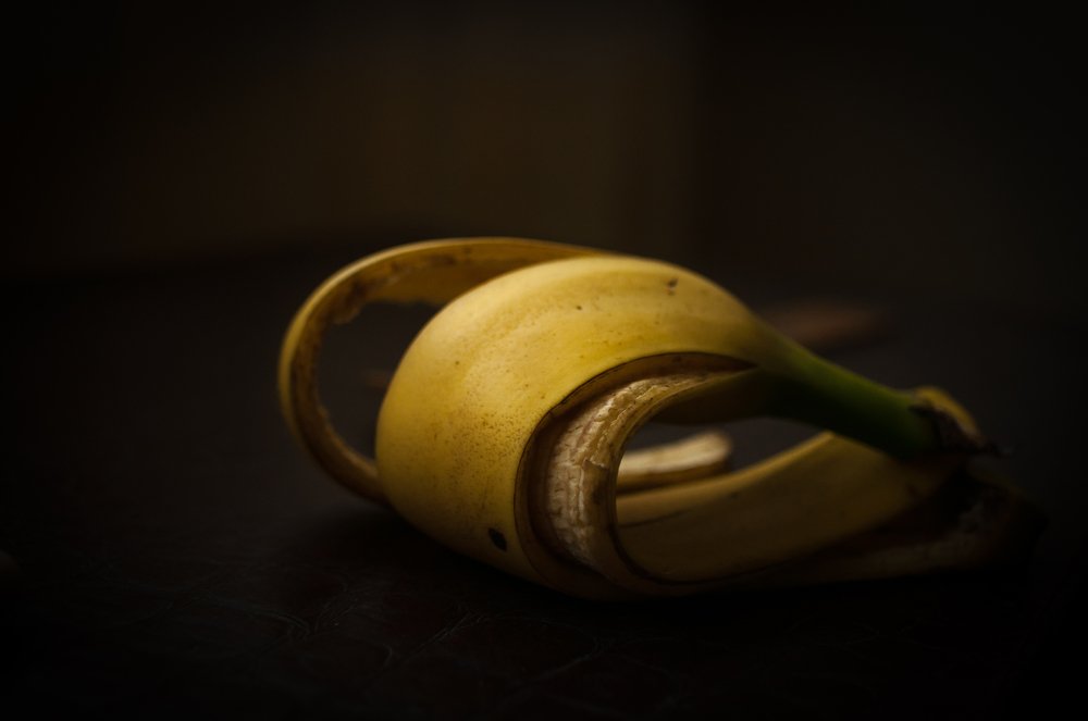 The peel of banana