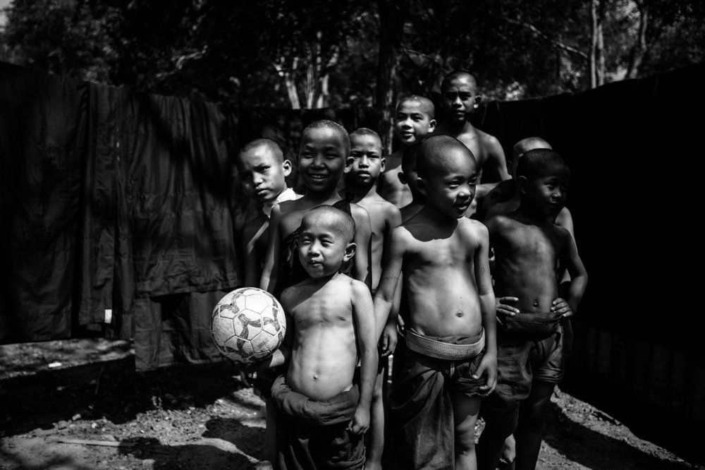 The Little Monks with Football