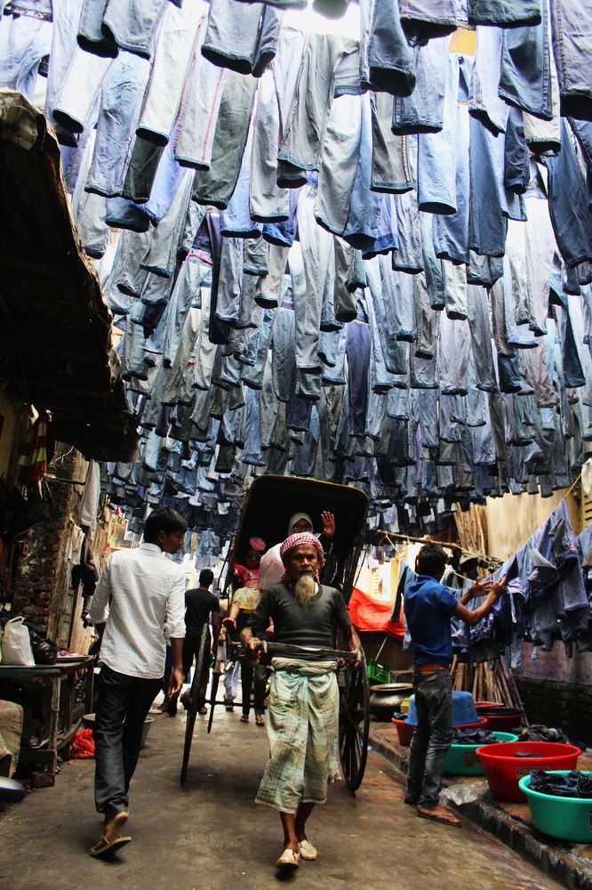 Passing under the jeans roof