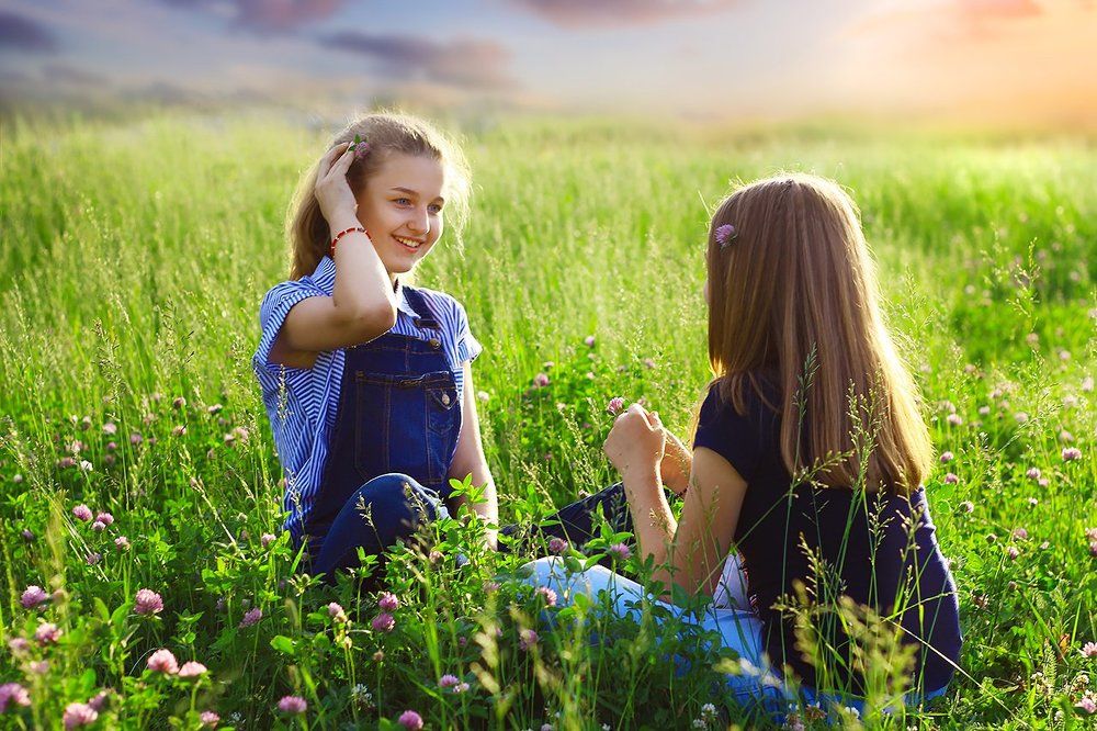 На закате....