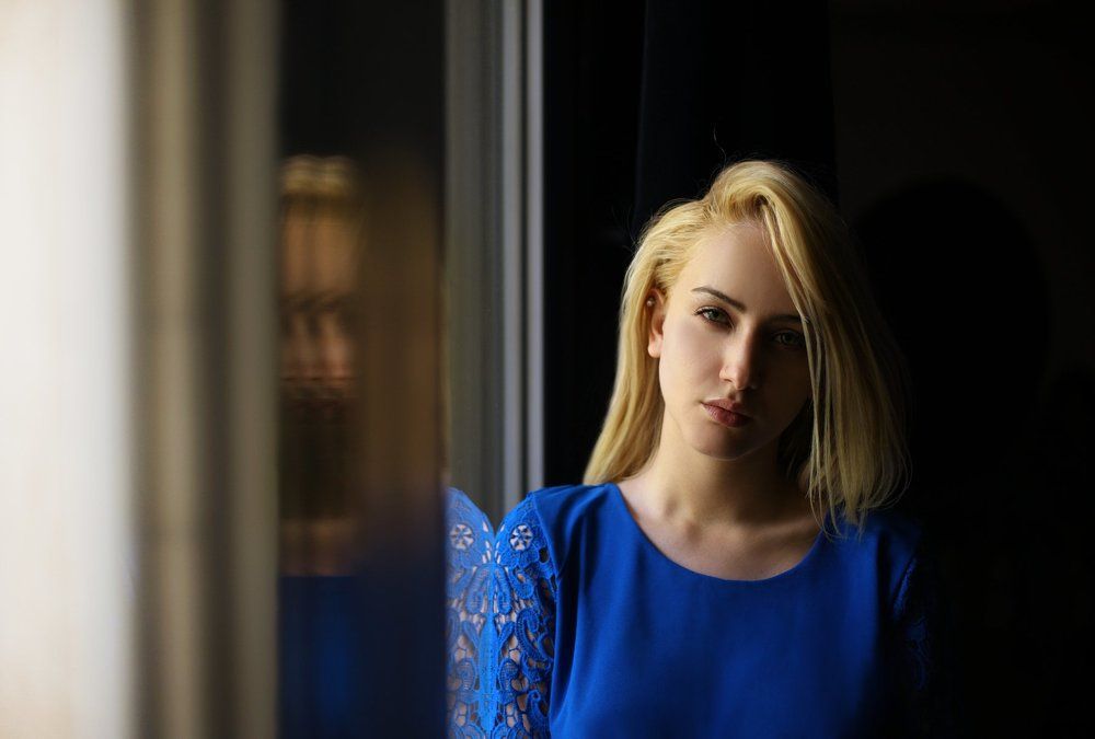 A woman waits for a soldier..