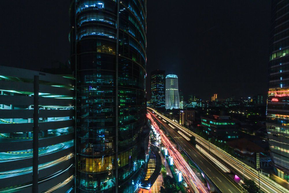 When traffic can made such beautiful lights trail