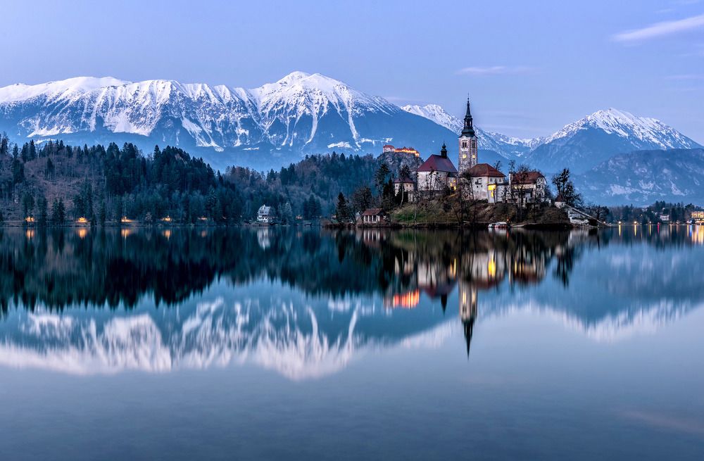 Reflections on the Lake Bled.