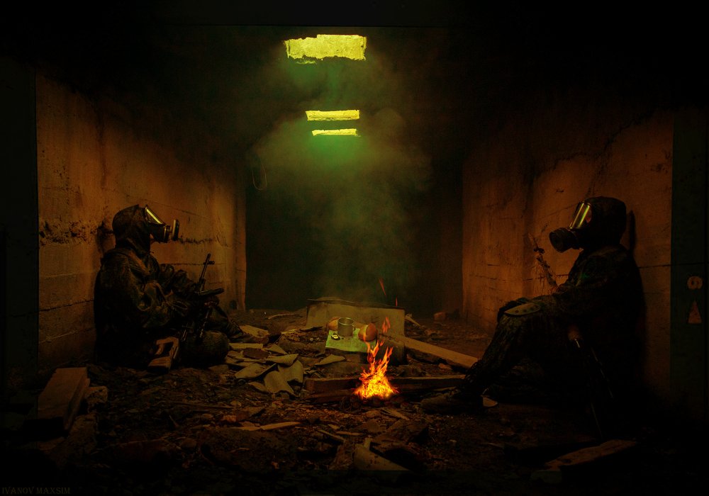 Человечество спустилось под землю .....