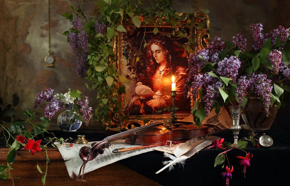 Натюрморт со скрипкой и картиной