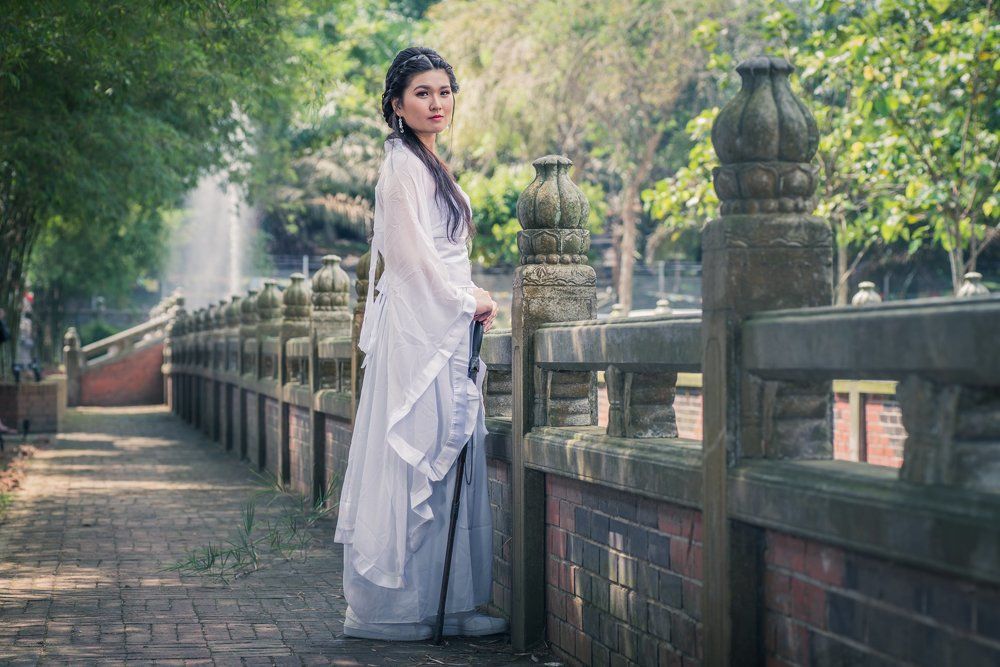 Young lady with sword