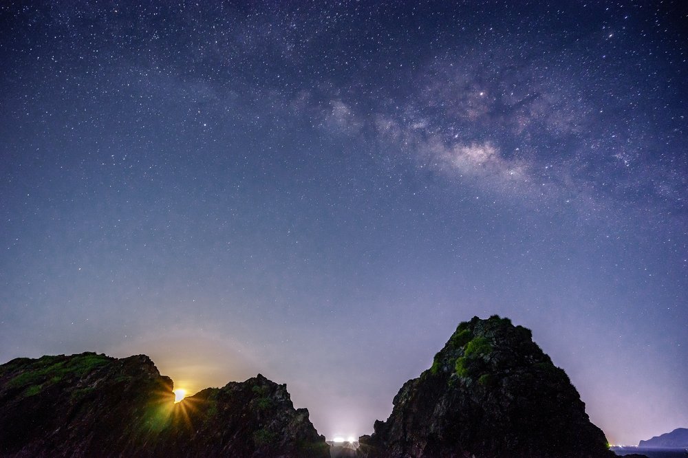 See the moon and milky way together