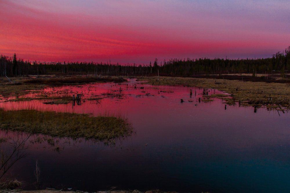 Закат на речке Бобровке