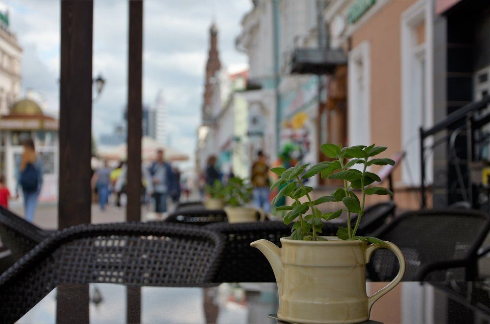 Вид на улицу Баумана с веранды кафе