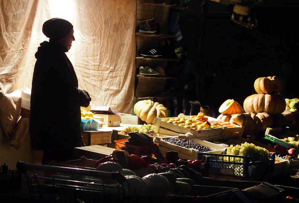 Лицо от Брейгеля+натюрморт от Хейсума=Сенной рынок