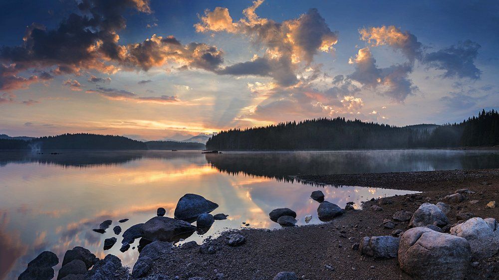 На закате...