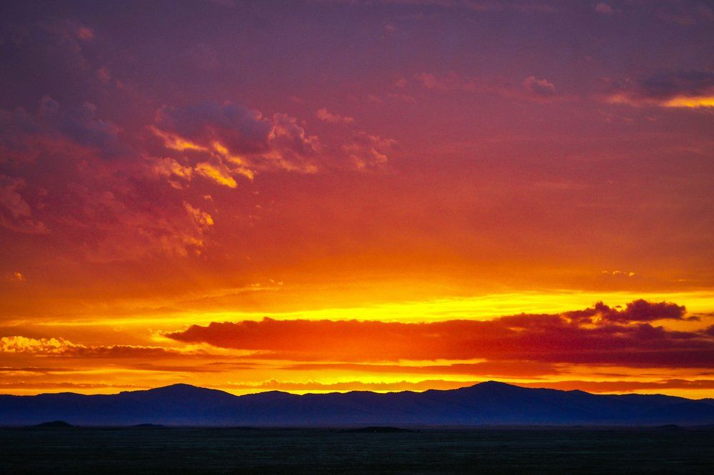 Закат в хакасской степи.