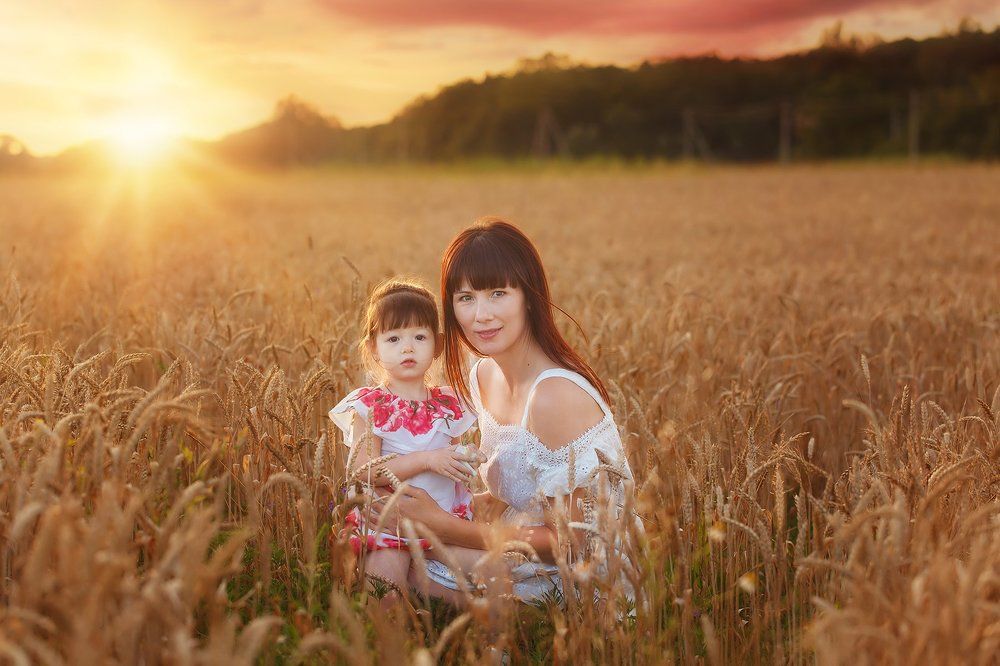 на закате...