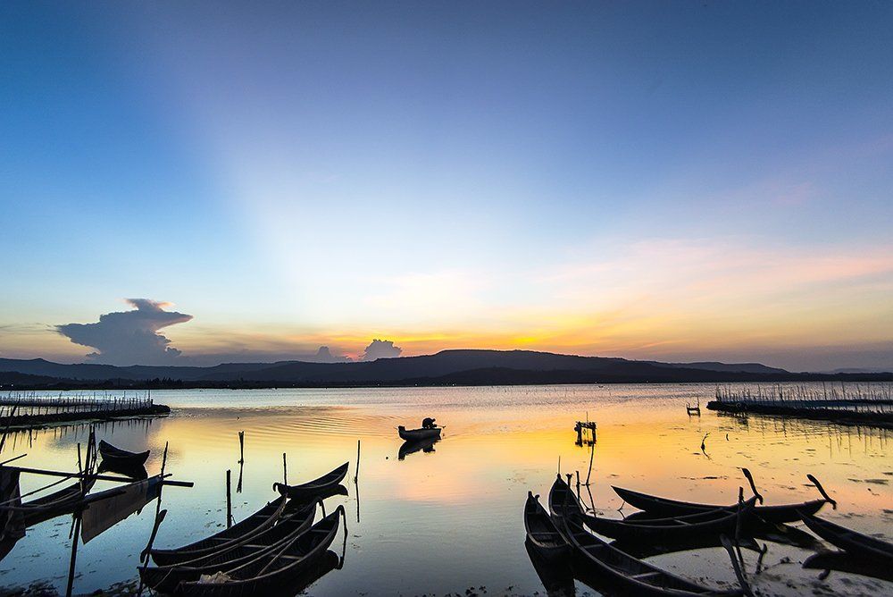 Sunset on the boat dock