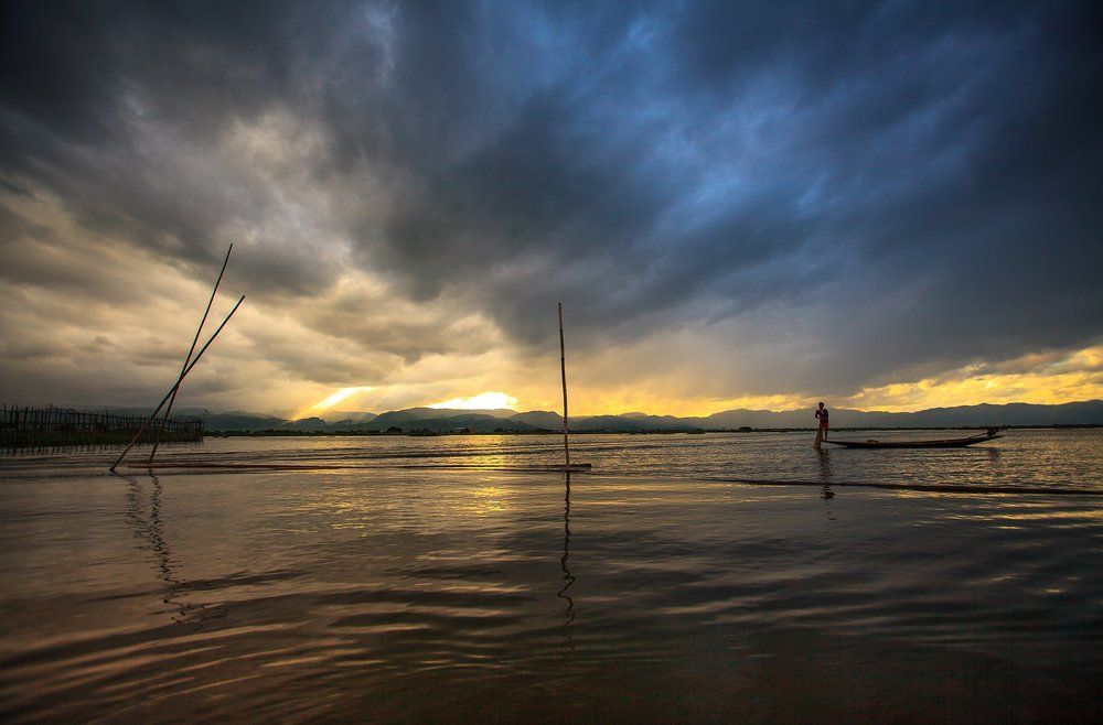 Sunset of Inle Lake, Myanmar