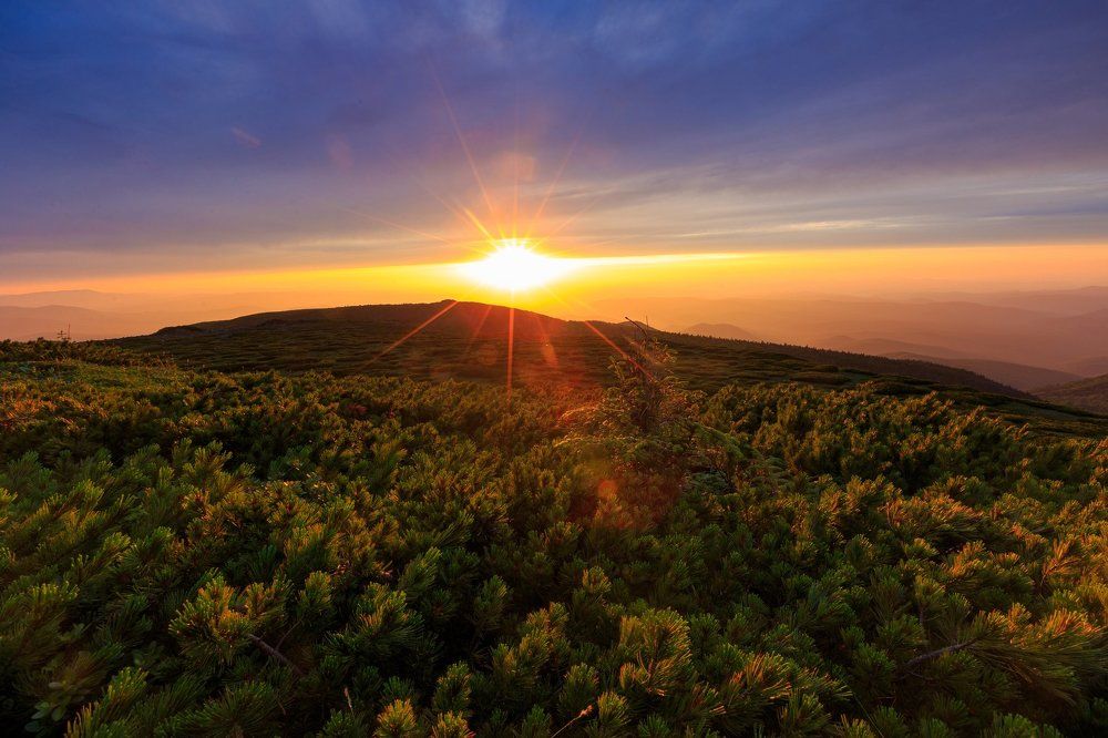 Закат на горе Глухоманка