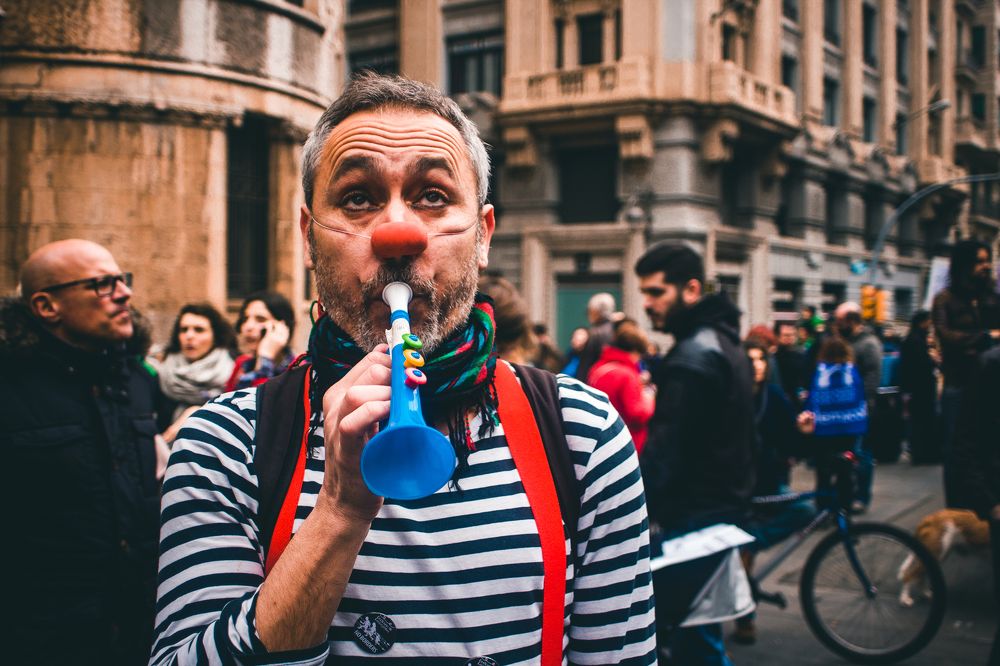 Demonstrating with comedy