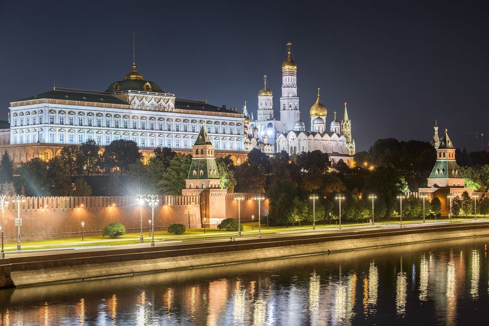 Москва, ночь, Кремль,