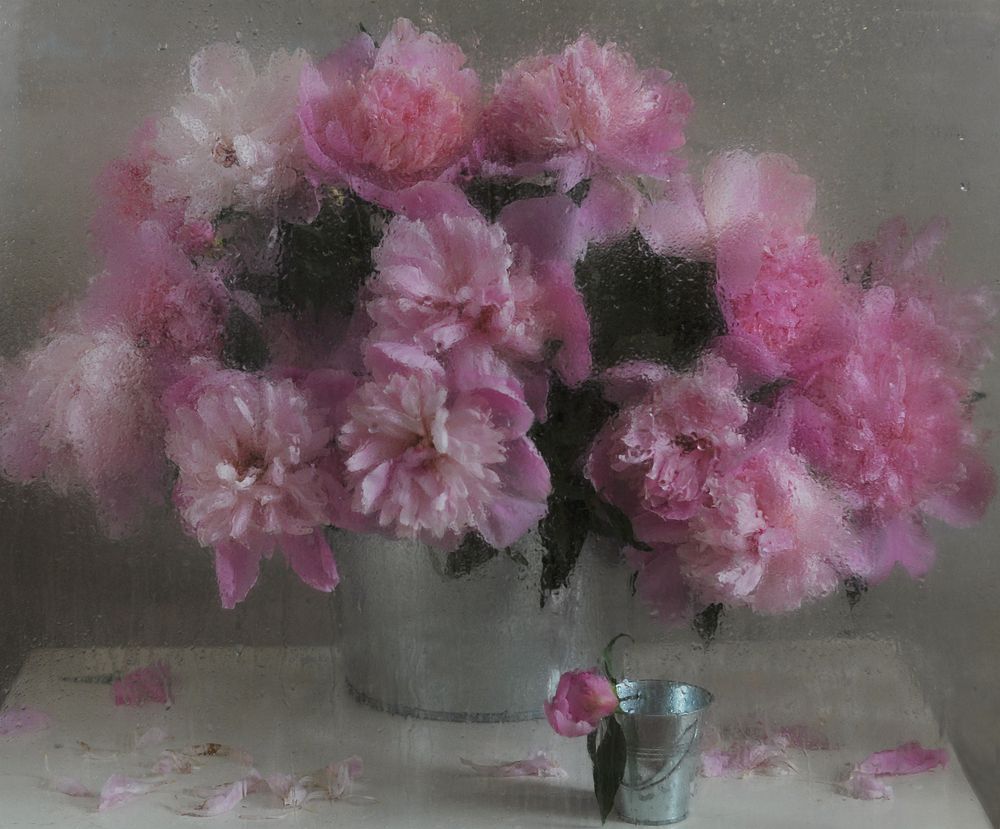 ...букет из розовых пионов...