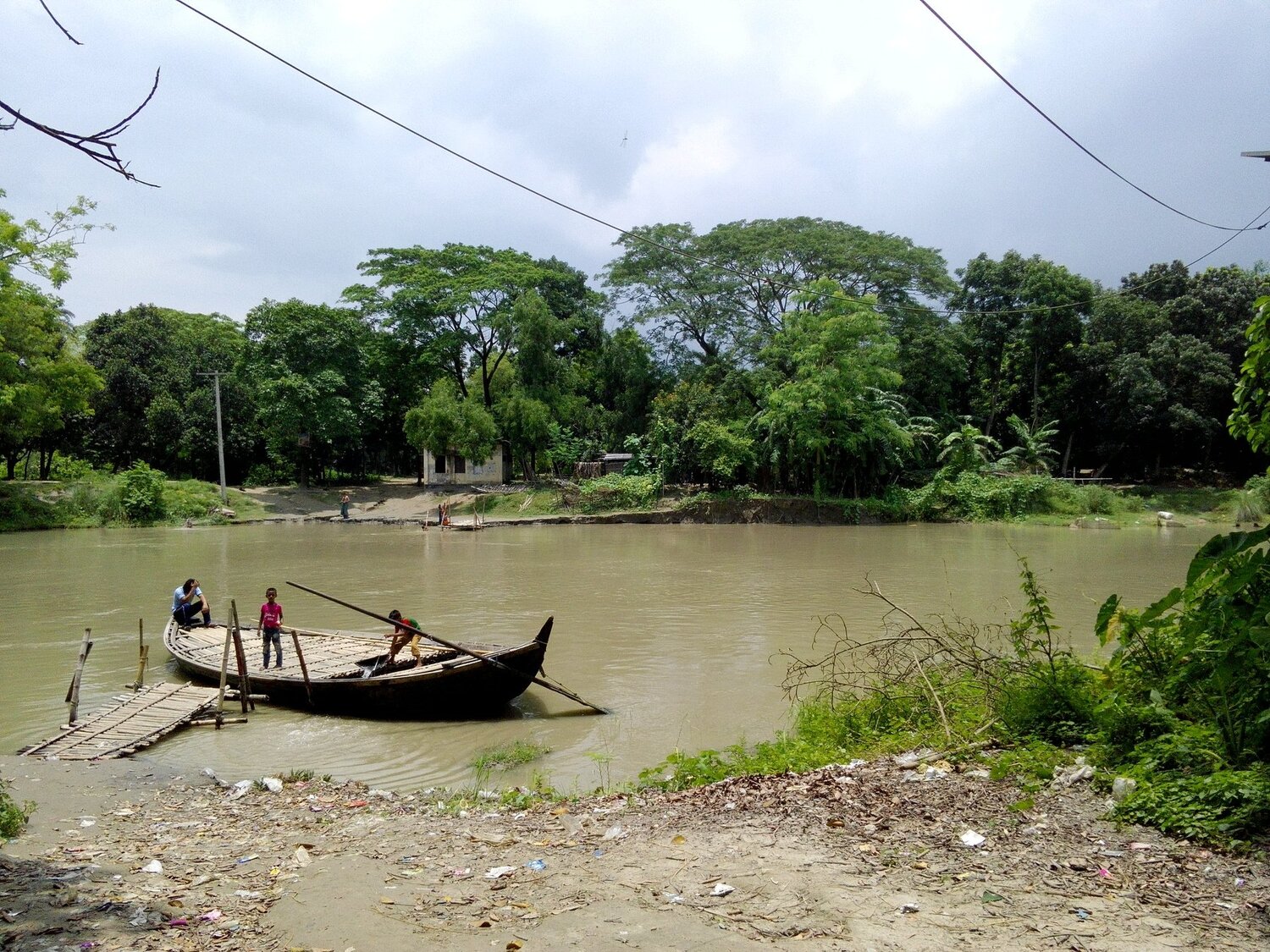 On the bank of the river