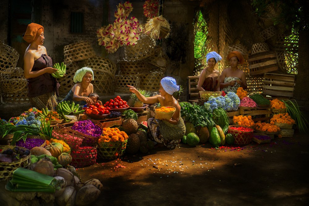 Flower and fruit market