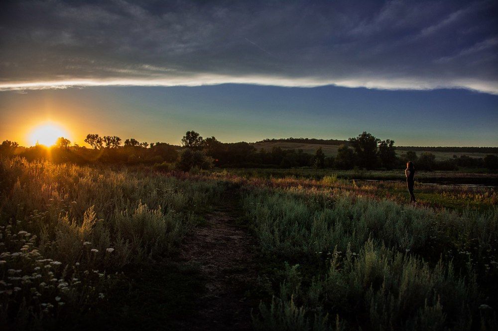 Облака на закате...