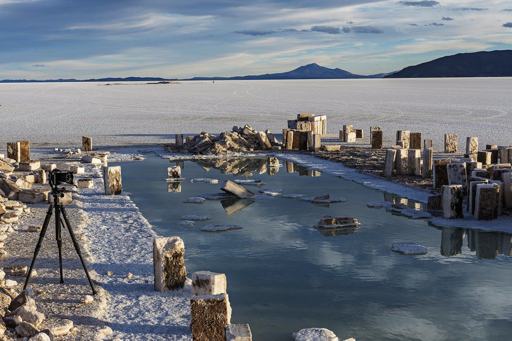 Salt desert and Fuji