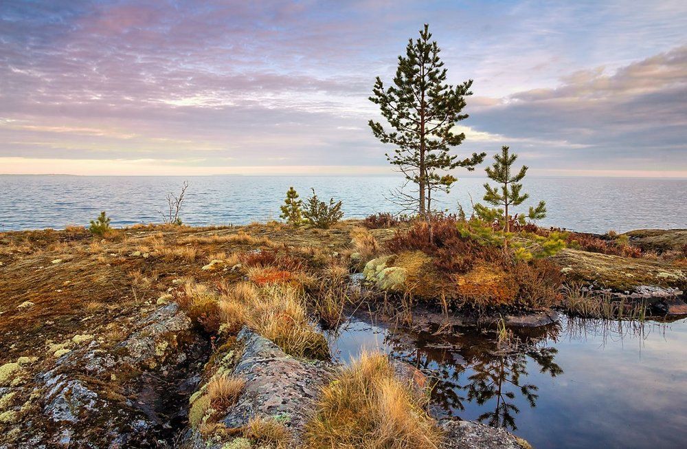 закат на ладоге