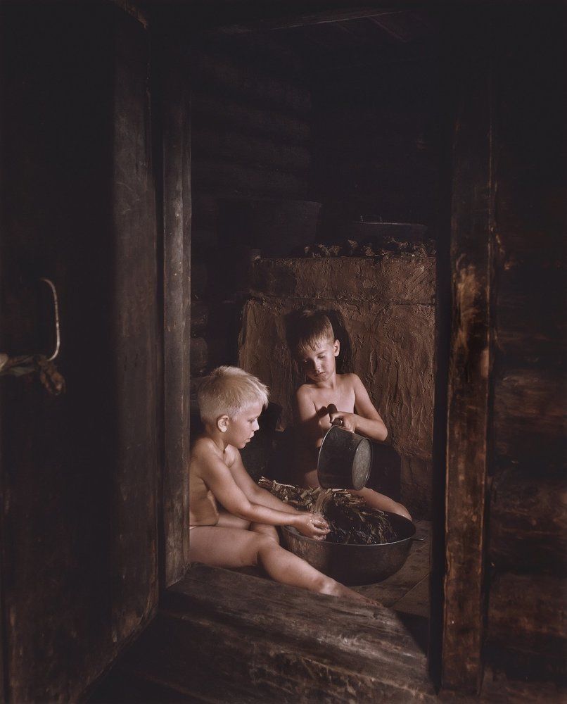 В бане "по-черному"