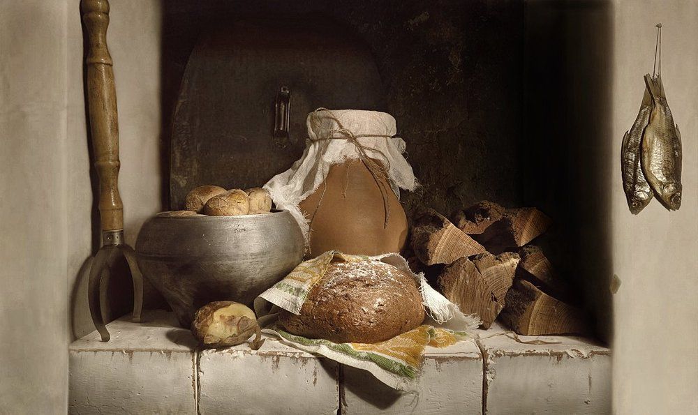 В русской печи