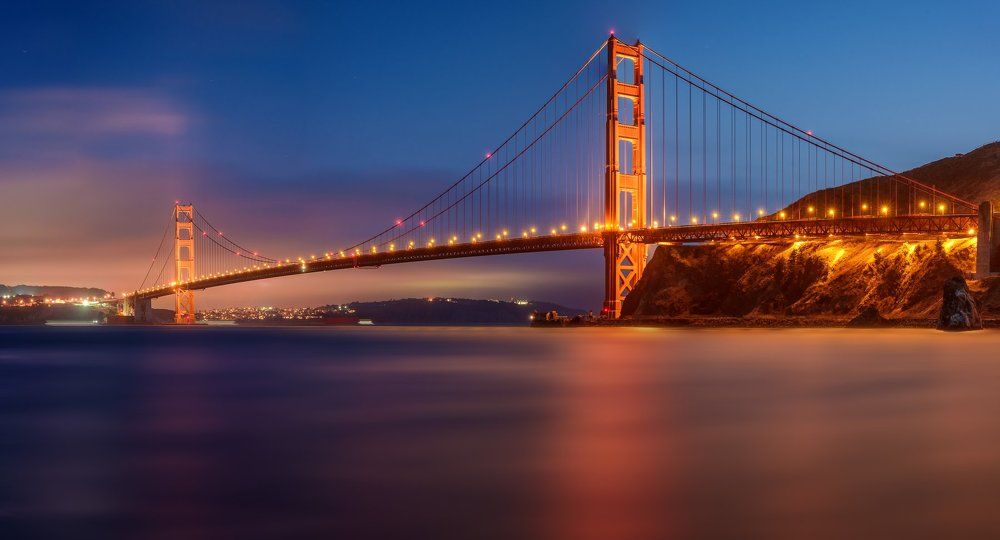 Golden light in the night