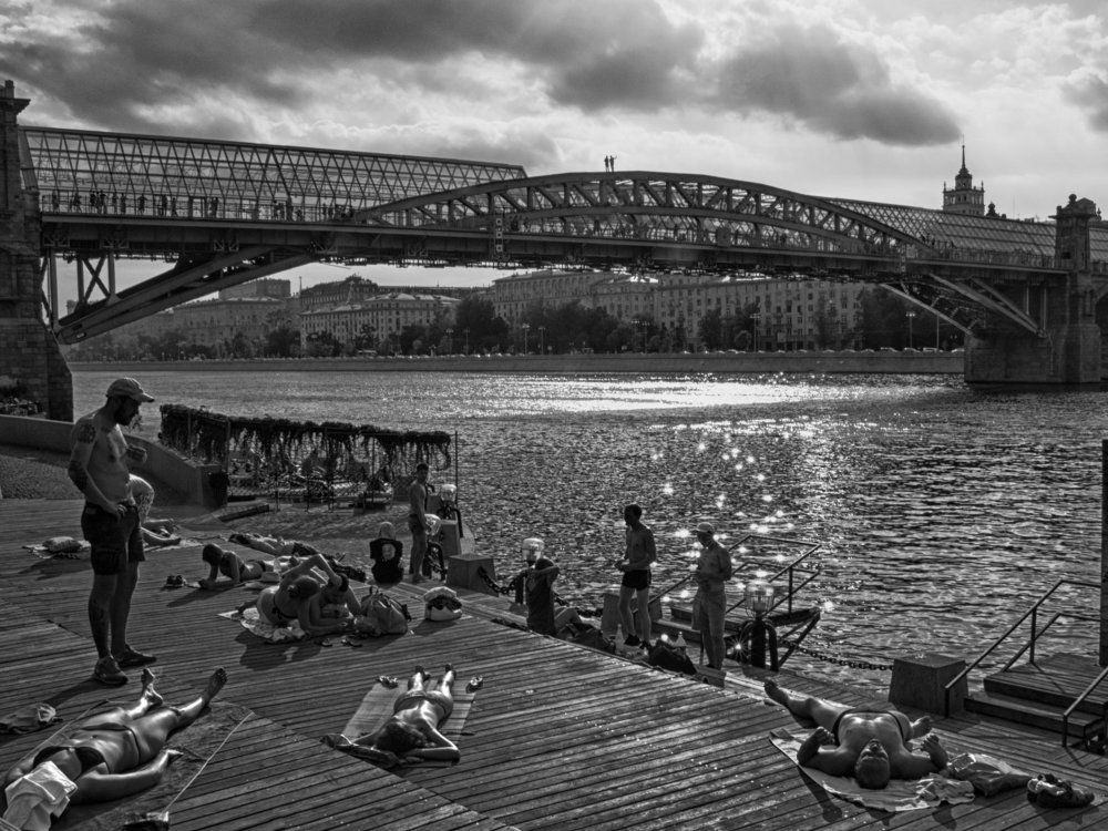 Summer day on the city beach