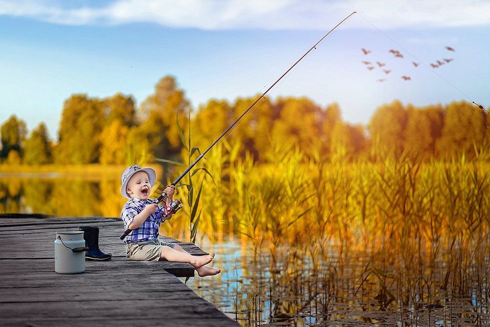 Ильюша на рыбалке