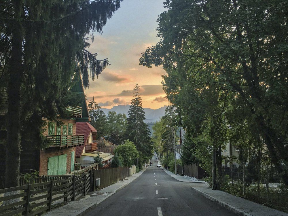 Beautiful mountains sunset