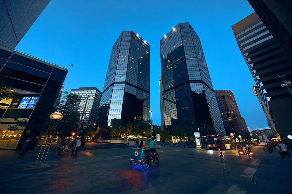 Night life in downtown Denver