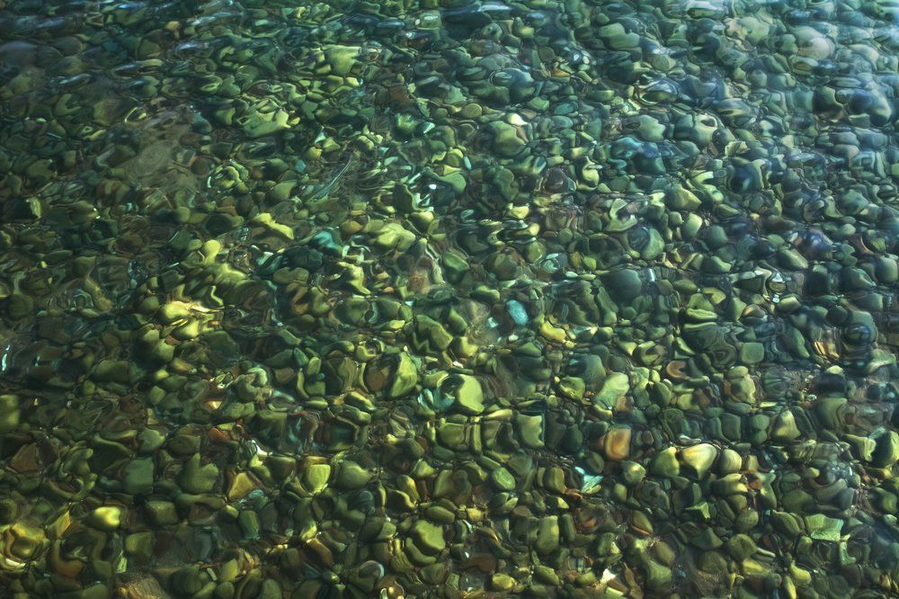 stones under water