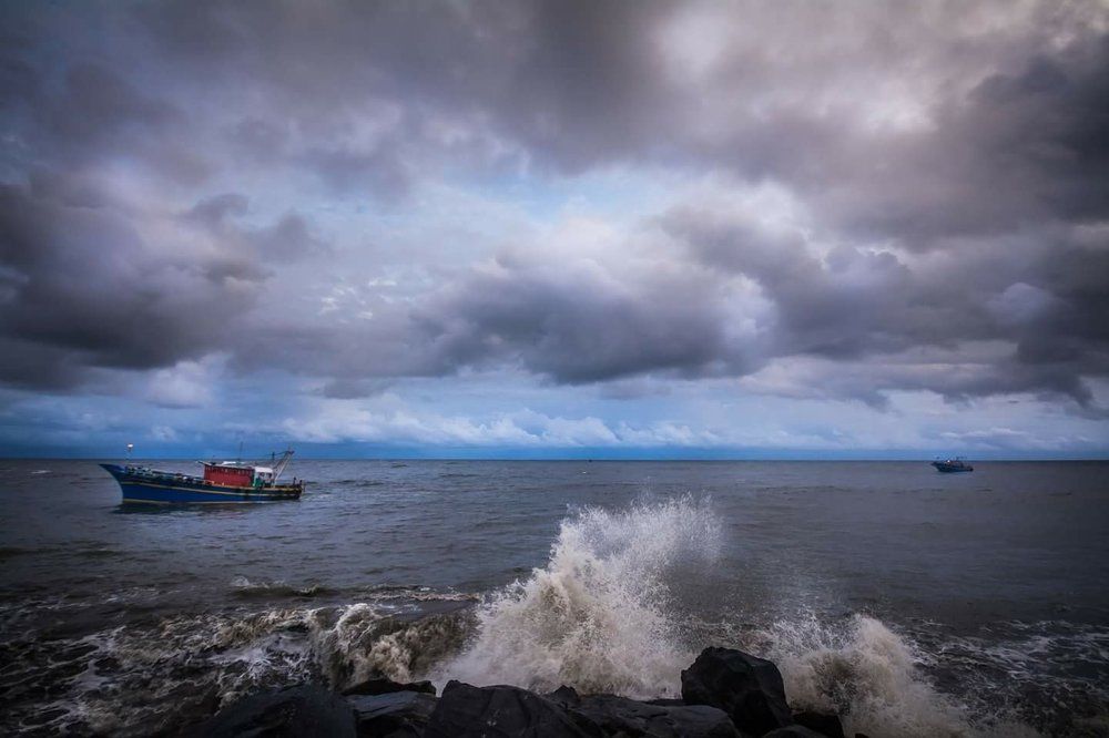 a dramatic evening at Beypore pier.