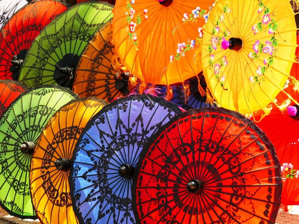 Hand-painted umbrellas in Myanmar